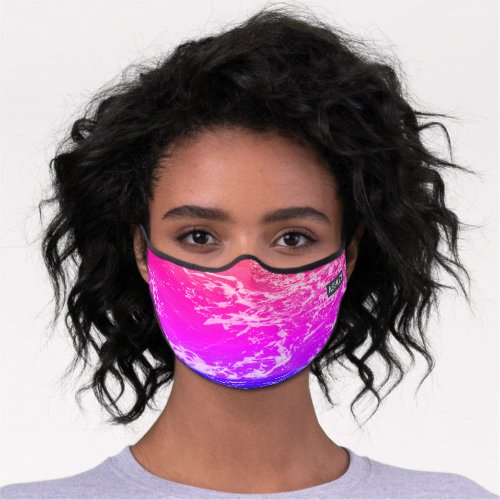 Pink Ipanema Surf Ocean Pattern Monogrammed Premium Face Mask