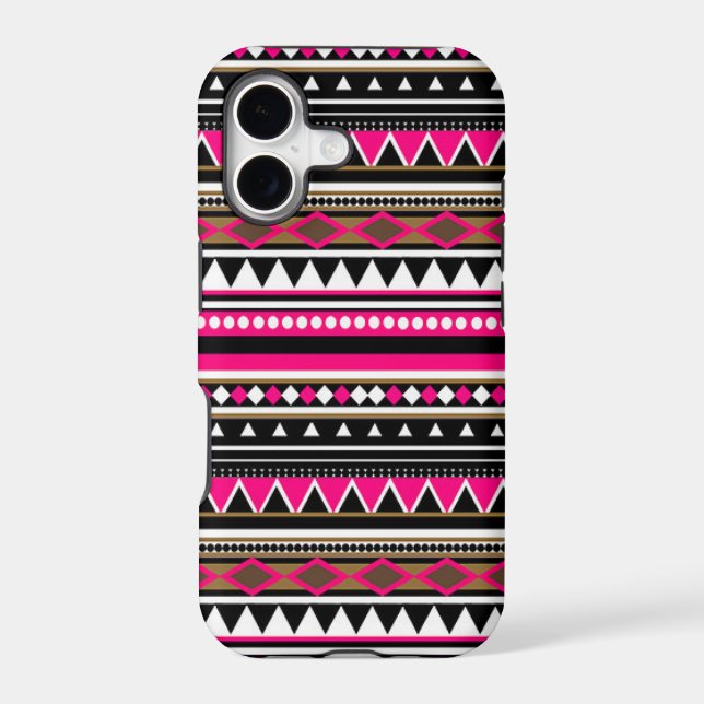 Pink iPhone 5 Case - Aztec Pattern (Back)