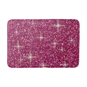 Pink iridescent glitter bathroom mat