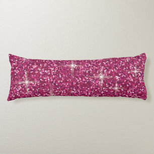 Pink iridescent glitter body pillow