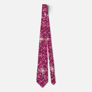 Pink iridescent glitter neck tie
