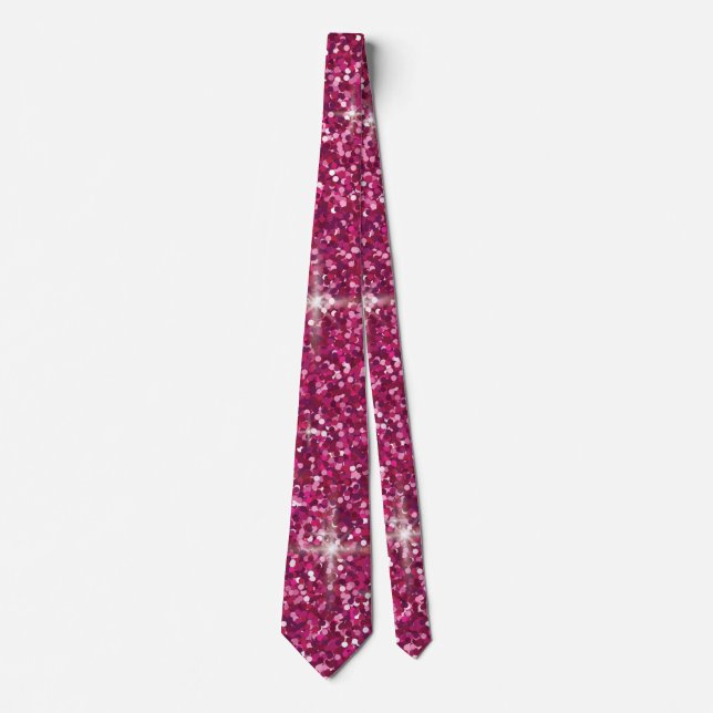 Pink iridescent glitter neck tie (Front)
