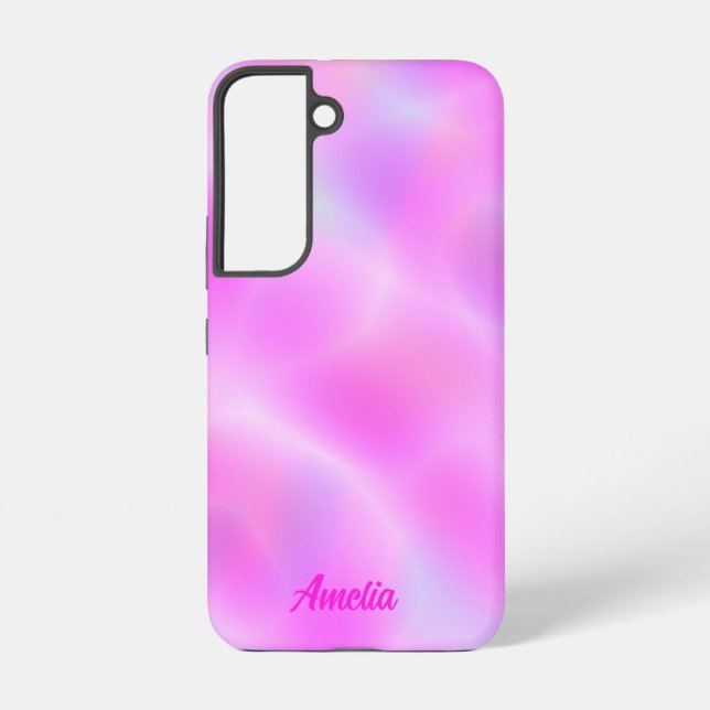 Pink Iridescent Personalized Samsung Galaxy Case (Back)