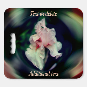 Pink Iris Floral Abstract Art Personalized Seat Cushion