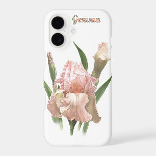 Pink Iris Flower Botanical Art Personalized iPhone 17 Case