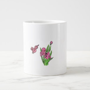 Pink Iris Giant Coffee Mug