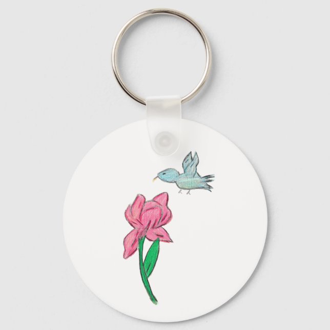 Pink Iris  Keychain (Front)