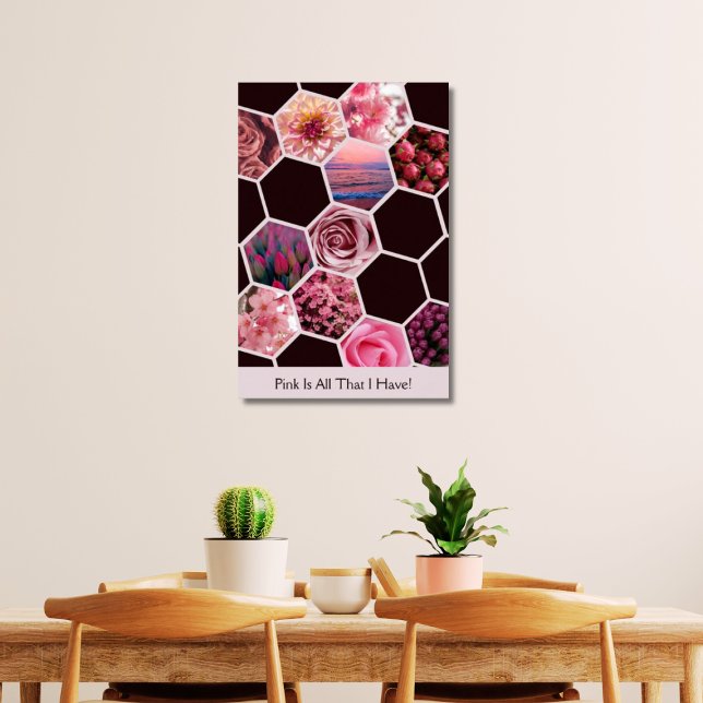 Pink Is All That I Have! 11 Images Hexagon Collage Poster (Pink Is All That I Have!)