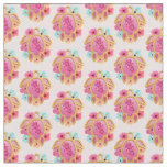 Pink Island Tropical Sea Turtles Floral Fabric
