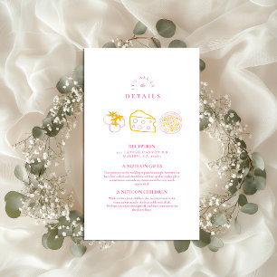 Pink Italian Food Wedding Sketch Enclosure Card
