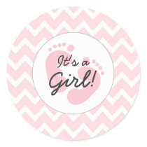 pink it's a girl baby shower envelope seals