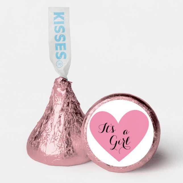 Pink Its a girl Baby Shower Hershey®'s Kisses® (Front)