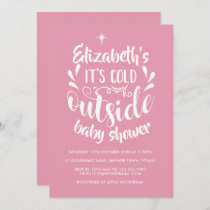 Pink Its Cold Outside Baby Shower / Sprinkle Invitation