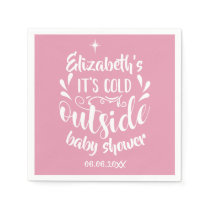 Pink Its Cold Outside Baby Shower/Sprinkle Napkins