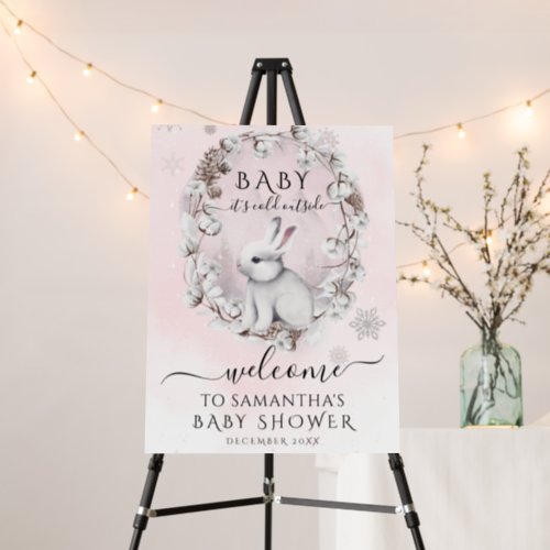 Pink its cold outside Woodland Girl Baby Shower Foam Board