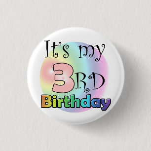 Pink It's my 3rd Birthday Pinback Button