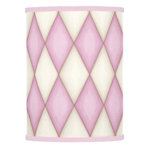 Pink & Ivory Harlequin Diamon Check Pattern Lamp Shade