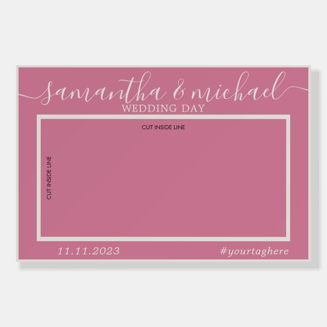Pink Ivory Line Photo Booth Selfie Frame Foam Board