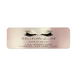 Pink Ivory Makeup Artist Lashes Bridal RSVP Label