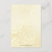 Pink Ivory Roses vintage wedding details card (Back)