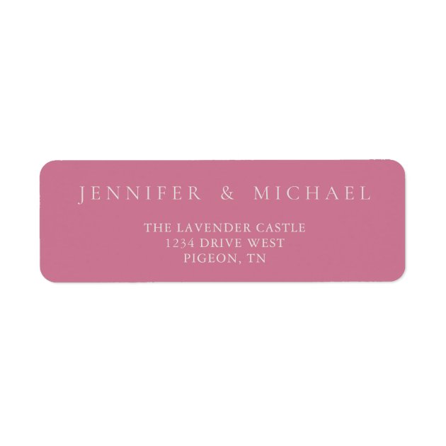 Pink Ivory Simple Minimalistic Wedding Label