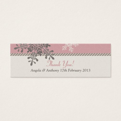 Pink Ivory Snowflake Winter Wedding Favor Tags Business Card Template
