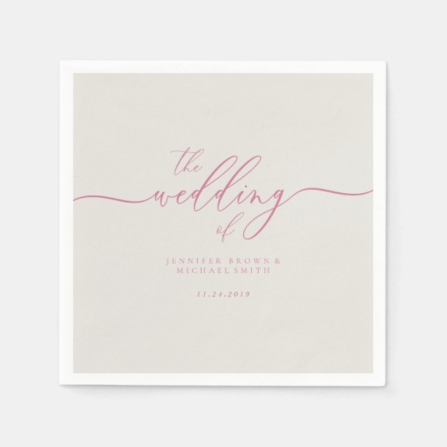 Pink Ivory Wedding Napkins