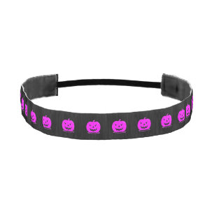 Pink Jack o'lantern Halloween Thunder_Cove Athletic Headband