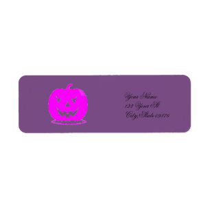 Pink Jack o'lantern Halloween Thunder_Cove Label
