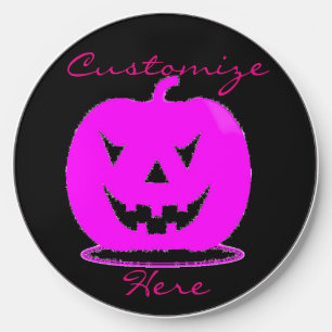Pink Jack o'lantern Halloween Thunder_Cove Wireless Charger