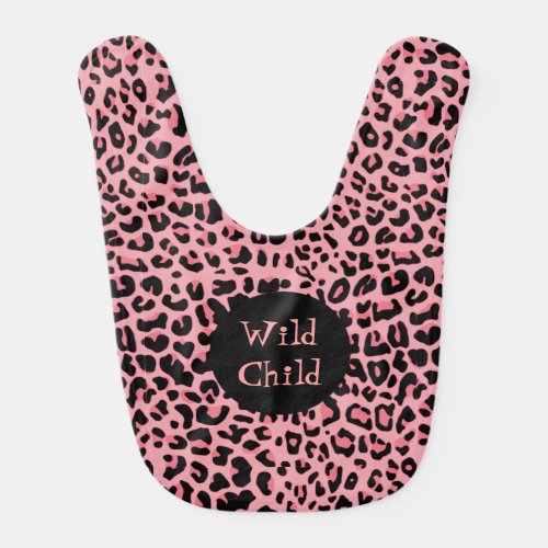 Pink Jaguar Animal Print Baby Bib