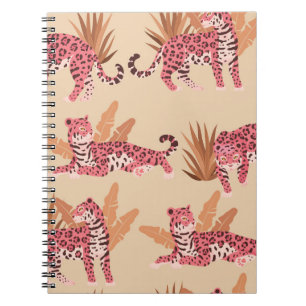 Pink Jaguar: Cute Vintage Seamless Notebook