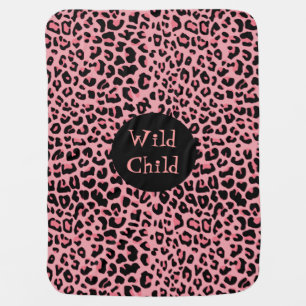 Pink Jaguar Print Baby Blanket