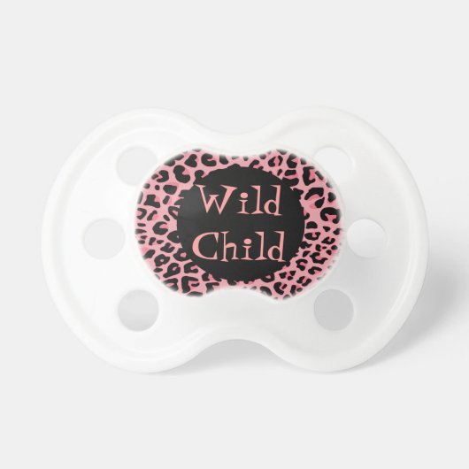 Pink Jaguar Print Baby Pacifier (Front)