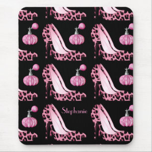 Pink Jaguar Stilettos & Purfume Bottles Custom Mouse Pad