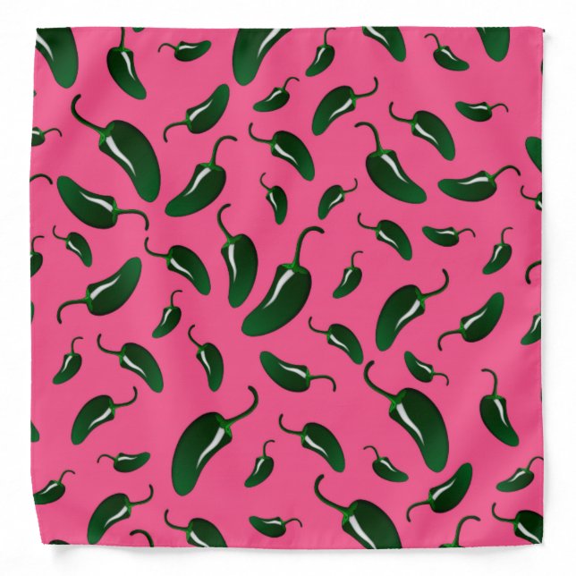 Pink jalapeno peppers pattern bandana (Front)