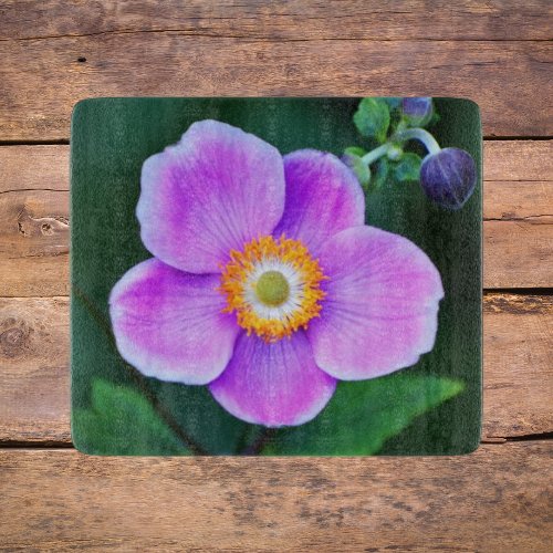 Pink Japanese Anemone Floral Cutting Board