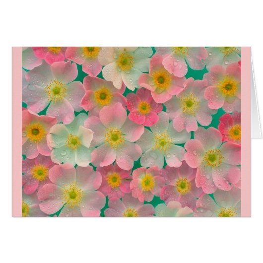 Pink Japanese Anemones Card (Front Horizontal)