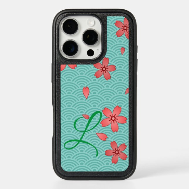 Pink Japanese Cherry Blossoms on Water Otterbox iPhone Case (Back)