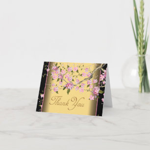 Pink Japanese Cherry Blossoms Thank You Cards
