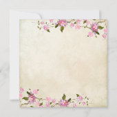 Pink Japanese Cherry Blossoms Wedding Invitation (Back)
