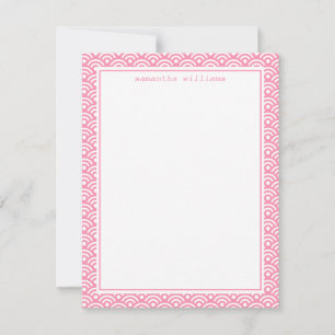 Pink Japanese Seigaiha Pattern Invitation