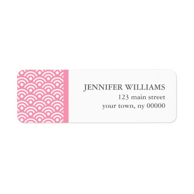 Pink Japanese Seigaiha Pattern Label (Front)