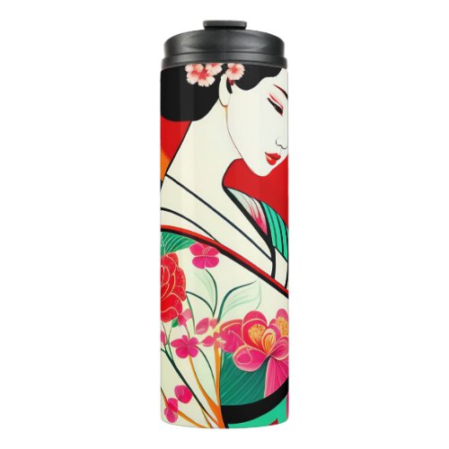 Pink Japanese Women Drinkware Thermal Tumbler