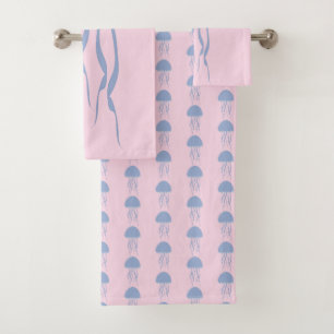 Pink Jelly Fish  Bath Towel Set