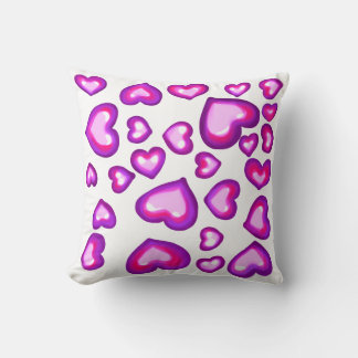 Pink Jelly Hearts Cute Love Valentine Print Throw Pillow