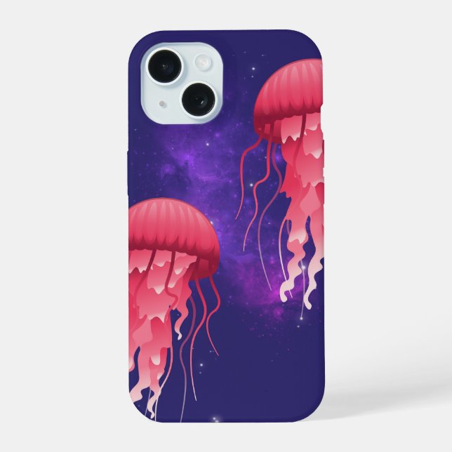Pink Jellyfish iPhone 15 Case (Back)