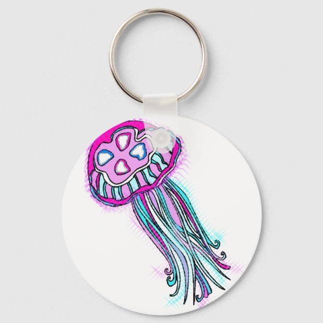Pink Jellyfish Keychain (Front)