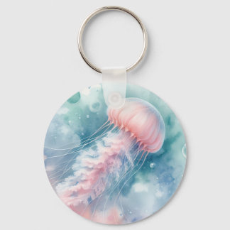 Pink Jellyfish Monogram and Name Keychain