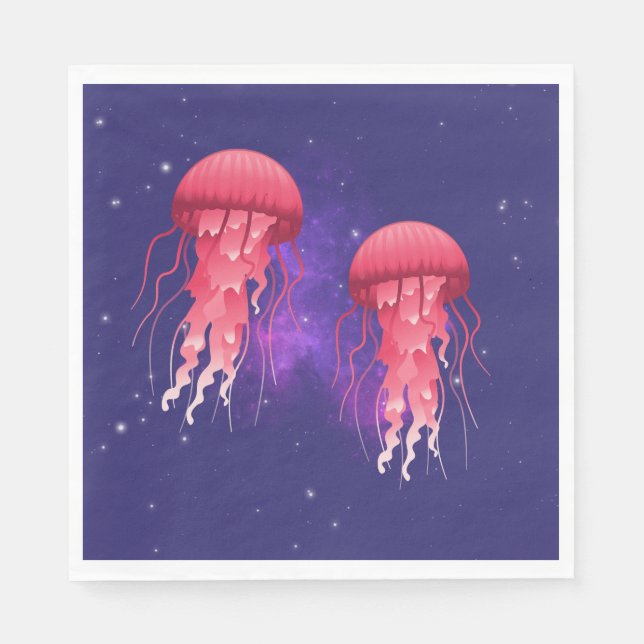Pink Jellyfish Napkins (Front)